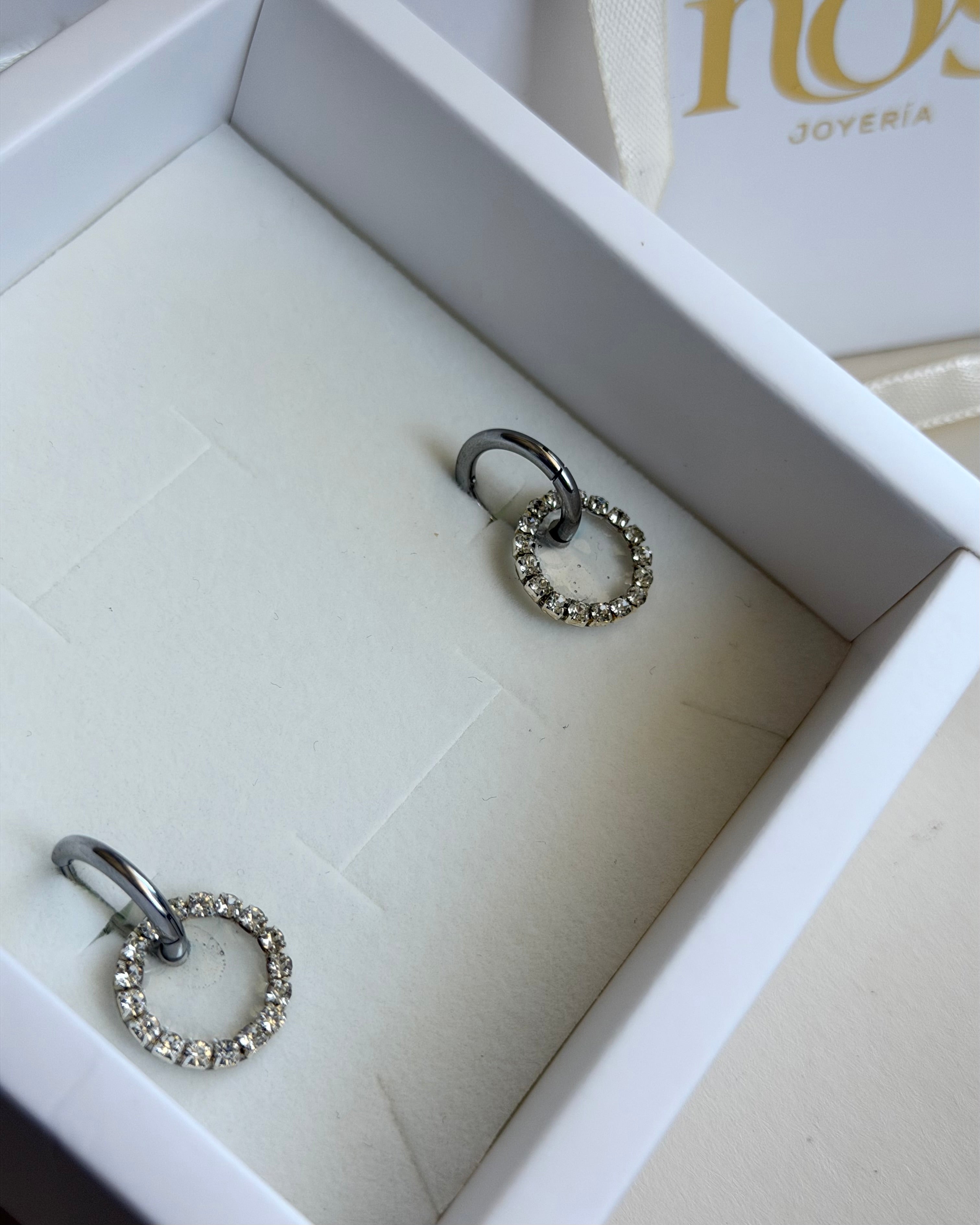Caravanas STRASS | Transparente plateado