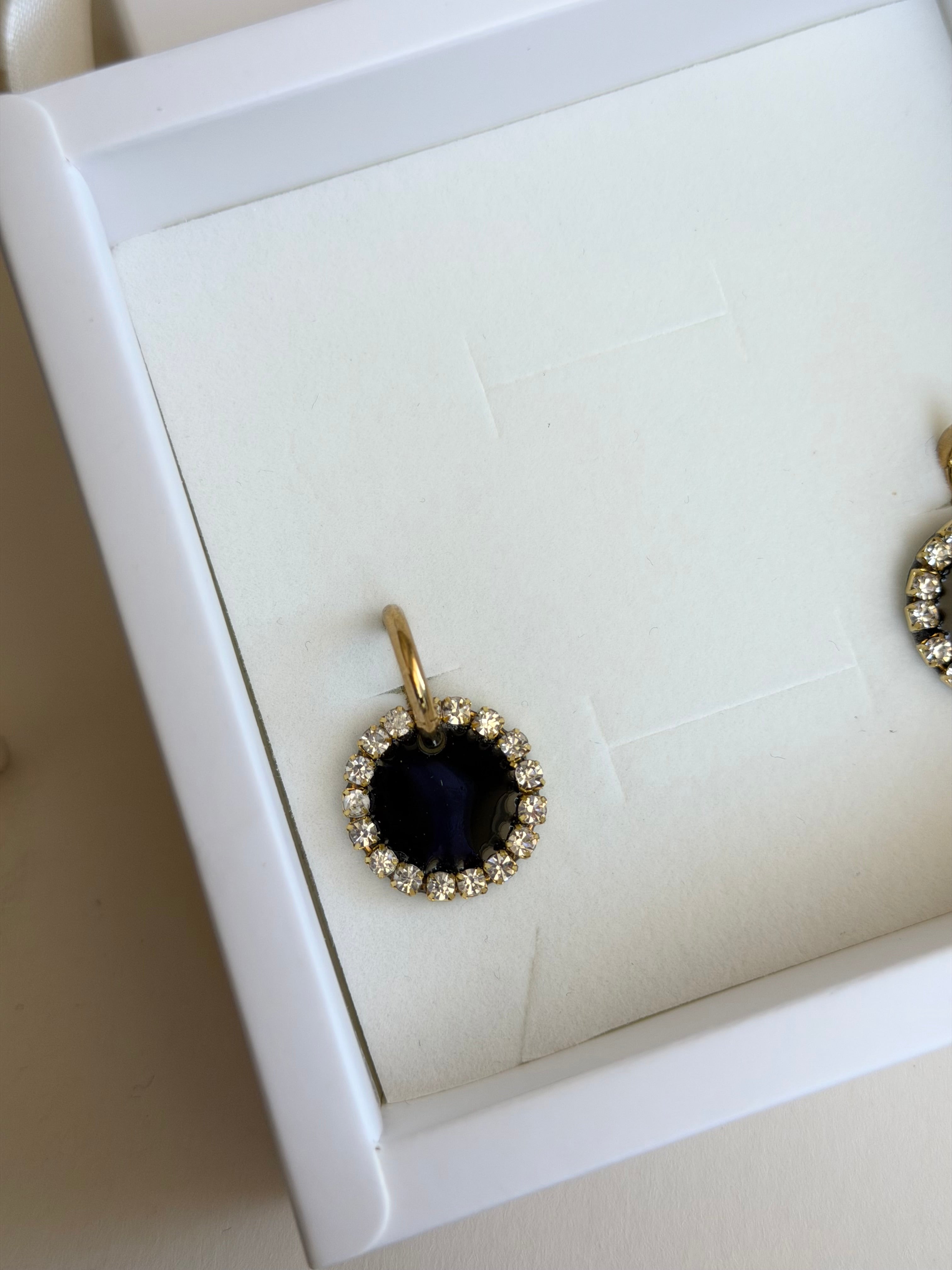 Caravanas STRASS grande | Negro dorado