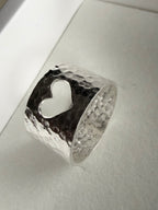 Anillo MARTILLADO CORAZÓN | Talle 9