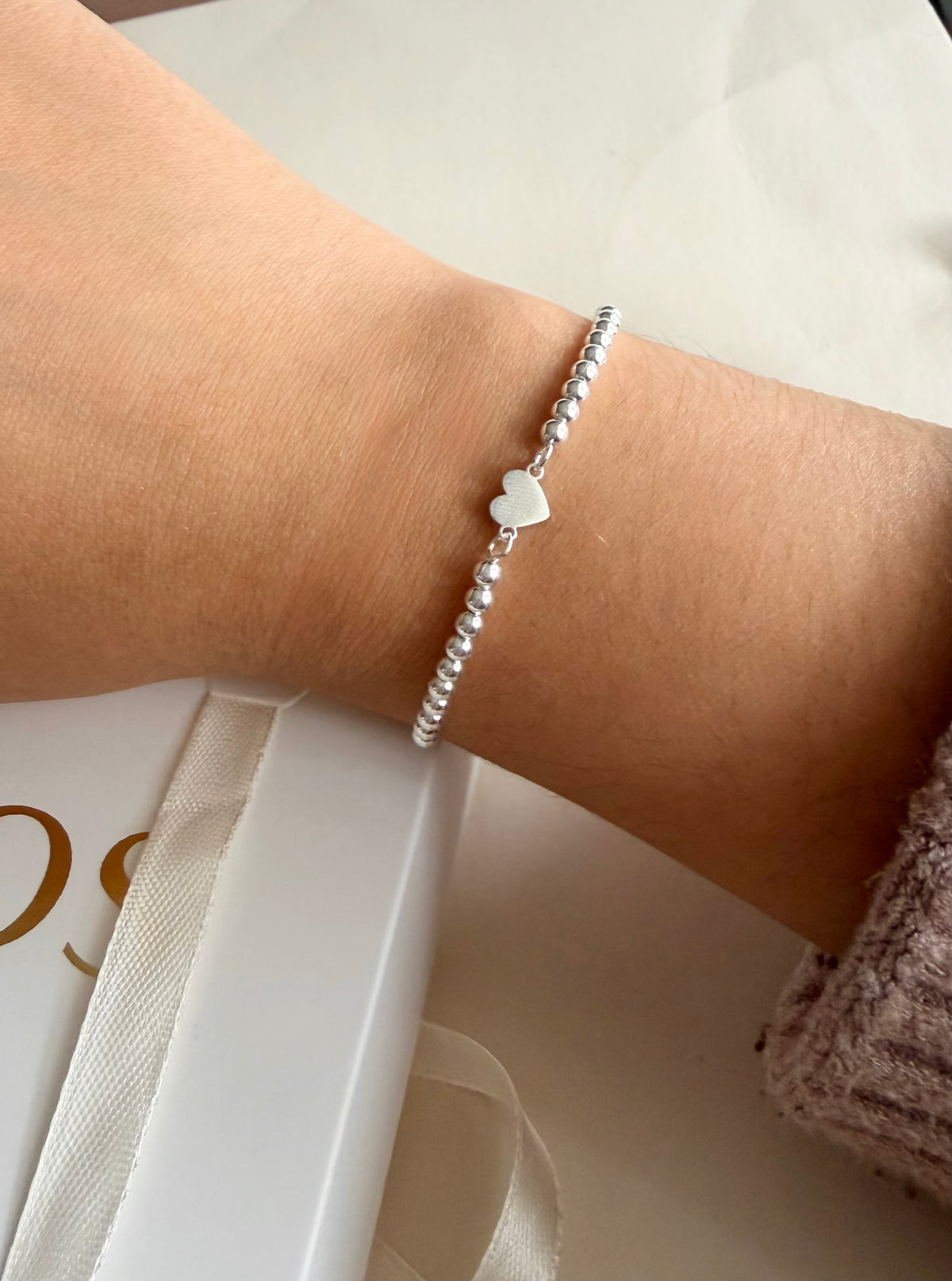 Pulsera ESFERAS CORAZÓN | Ajustable