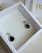 Caravanas STRASS | Negro plateado