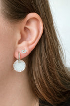 Caravanas STRASS | Blanco plateado