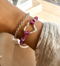 Pulsera CORAZON GAMUZA | Rosa