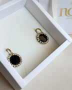 Caravanas STRASS grande | Negro dorado