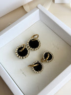 Caravanas STRASS grande | Negro dorado