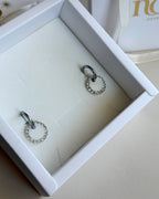 Caravanas STRASS | Blanco plateado