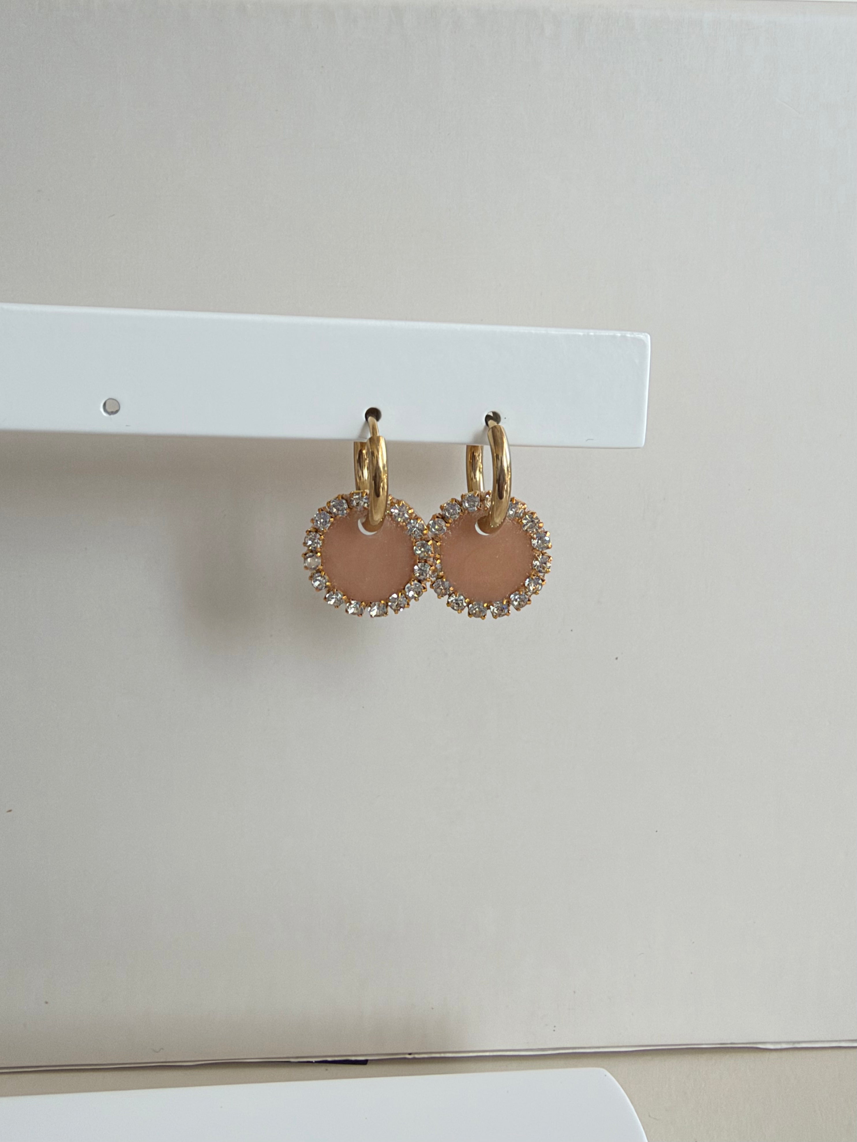 Caravanas STRASS | Beige dorado