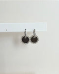 Caravanas STRASS | Negro plateado