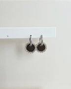 Caravanas STRASS | Negro plateado