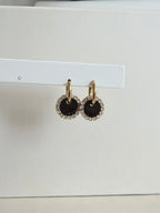 Caravanas STRASS | Negro dorado