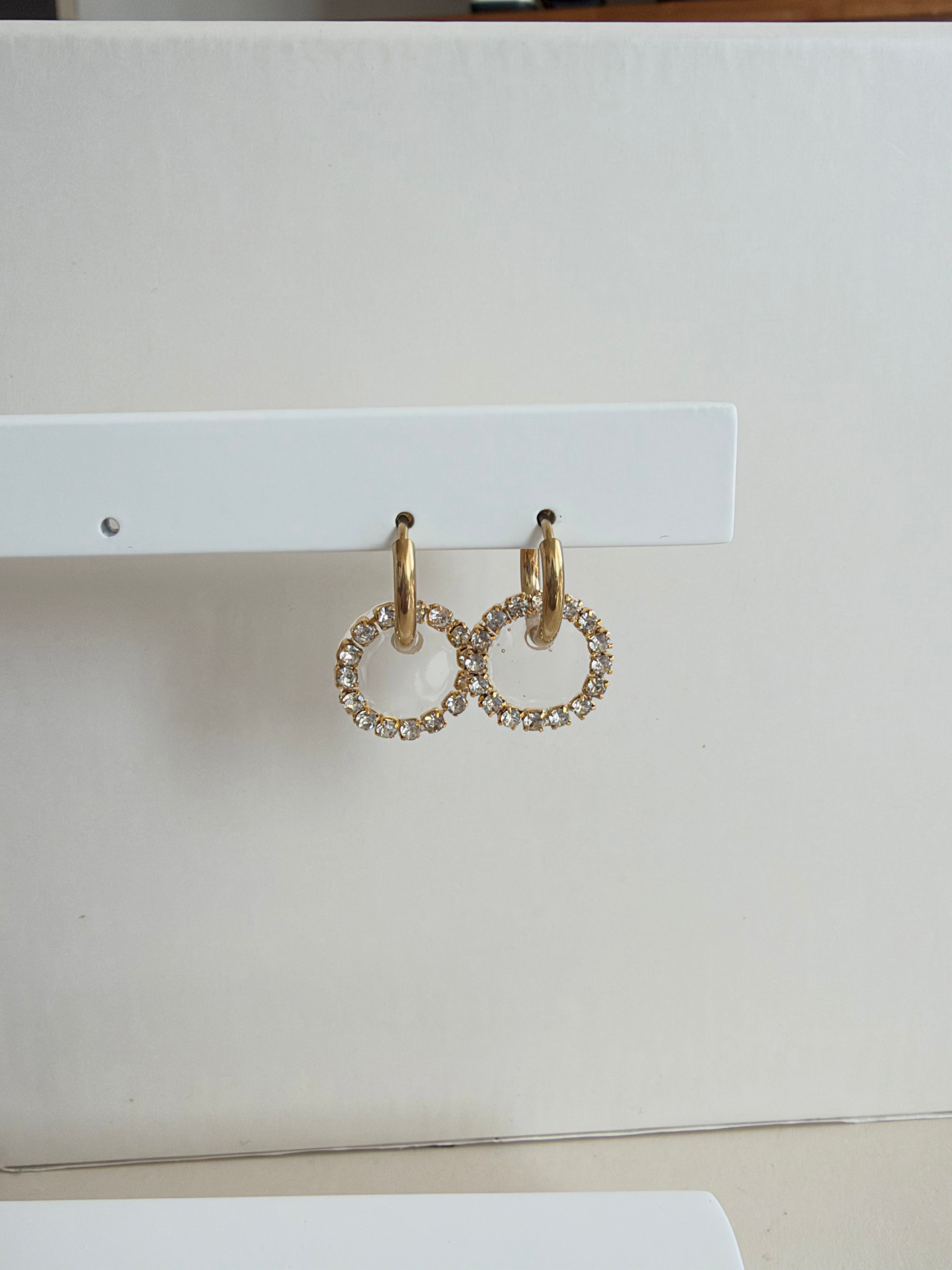 Caravanas STRASS | Transparente dorado