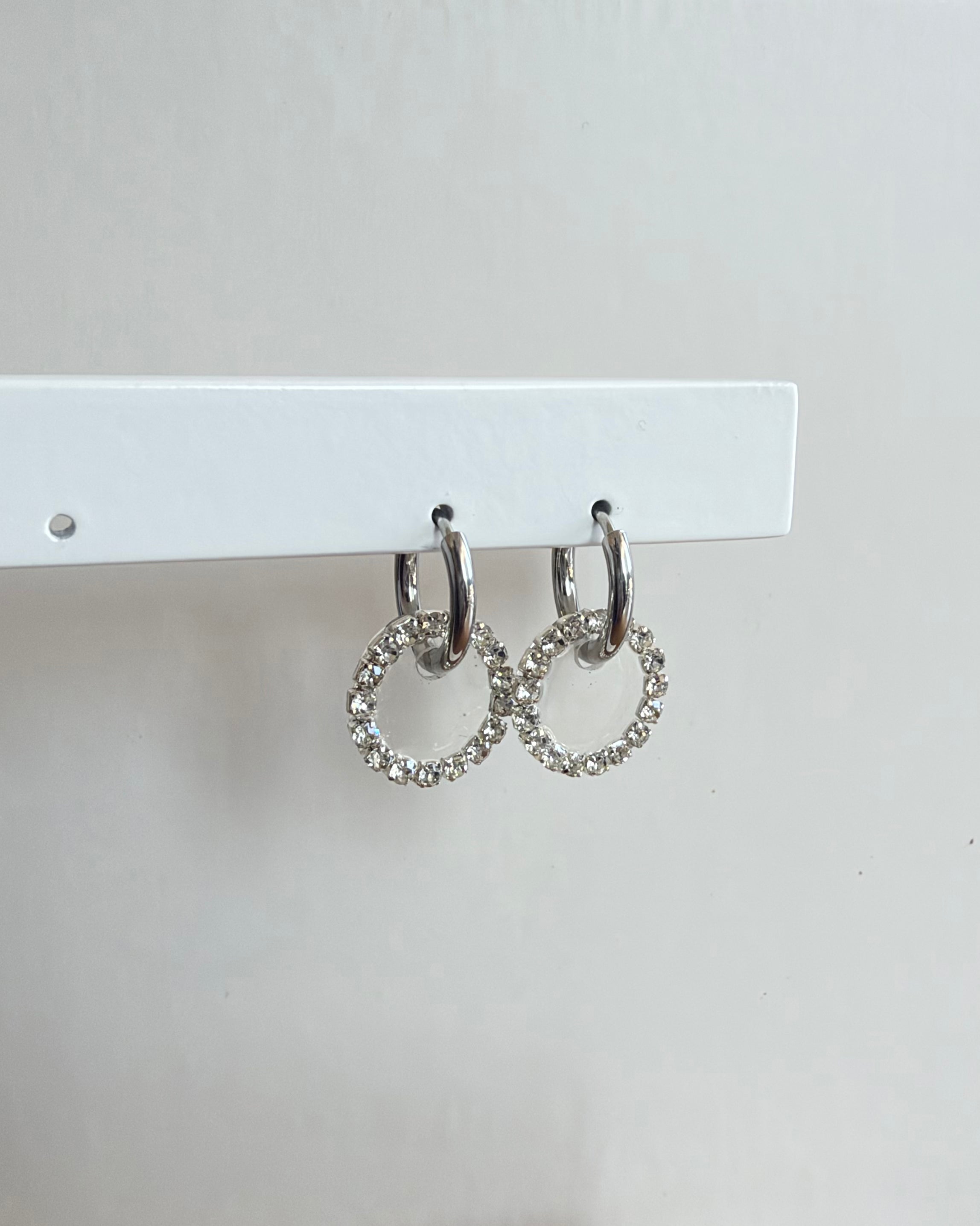 Caravanas STRASS | Transparente plateado