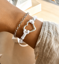 Pulsera CORAZÓN GAMUZA | Blanco