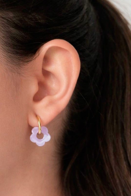 Caravanas FLOWER | Lila dorado