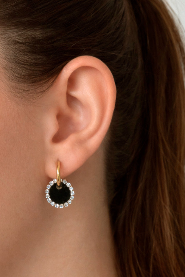 Caravanas STRASS | Negro dorado